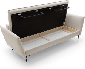 Masseno Sofa SOLE z funkcją spania i pojemnikiem na pościel, Rozkładana sofa - Kremowy, MEGAN 351