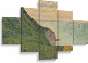Obraz - Georges Seurat, Seascape at Port-en-Bessin, Normandy, reprodukcje (125x70 cm)