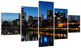 Obraz nocy w Melbourne (125x70 cm)