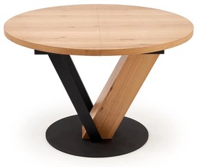 Stół do jadalni okrągły, rozkładany MDF naturalny 120-160/120/78 cm FANIS