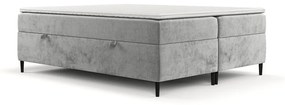 Szare łóżko boxspring ze schowkiem 180x200 cm Araya – Maison de Rêve