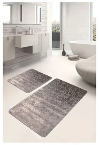 Szare aksamitne dywaniki łazienkowe zestaw 2 szt. 60x100 cm – Mila Home
