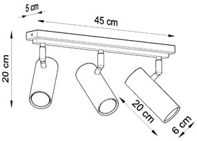 Czarna lampa sufitowa 6x45 cm Mira – Nice Lamps