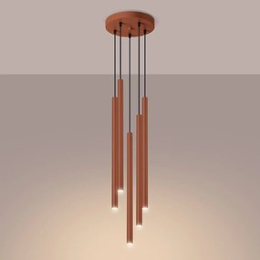 Lampa wisząca PASTELO 5P ochra czerwona SOLLUX  LIGHTING