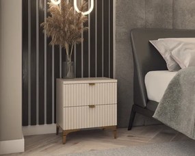 Popielata szafka nocna na nóżkach C9-W19