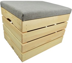 Pufa kufer skrzynia drewniana sosnowa siedzisko 50cm naturalna