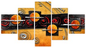Abstrakcyjny obraz - Planety (125x70 cm)