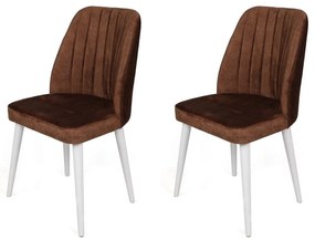 Zestaw krzeseł do jadalni Alfa Brown and White, 2szt.