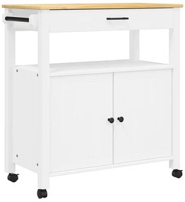 Biały wózek kuchenny z blokadą kółek C7-C24