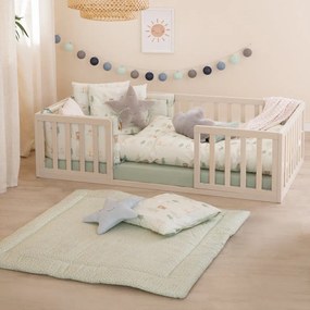 Jasnozielona bawełniana pościel dziecięca do łóżeczka 100x135 cm Woodland Buddies – Roba