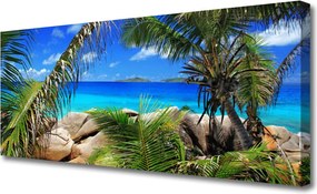 Obraz na płótnie Liście na Tle Skał