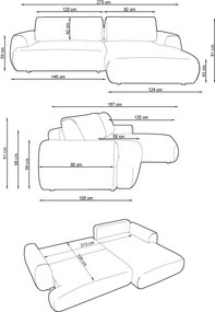 Szaroniebieski narożnik w stylu nowoczesnym T6-M07
