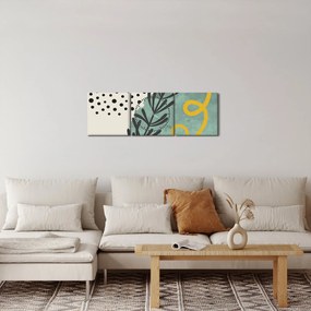 Obraz - Arkusze abstrakcyjne N⁰1 (z zegarem) (90x30 cm)