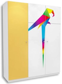 Biała szafa dziecięca 3 kolory R1-E95