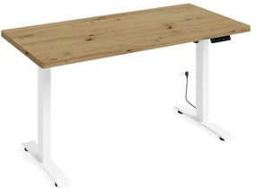 Regulowane biurko dąb artisan + biały L0-D89