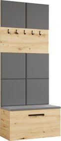 Masseno Garderoba MODULO 201,2/204/40 cm do Przedpokoju Nowoczesna Dąb Artisan