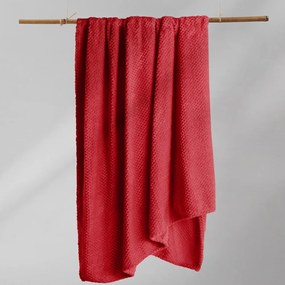 Czerwony koc z mikrowłókna DecoKing Henry, 220x240 cm