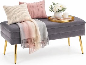 Szare nowoczesne siedzisko ze schowkiem K0-C46