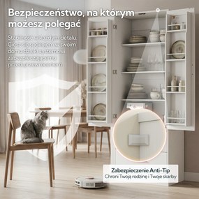 HOMCOM Szafka kuchenna 159 cm, regulowane półki, 2 szuflady, do kuchni, jadalni, płyta wiórowa, MDF, biały
