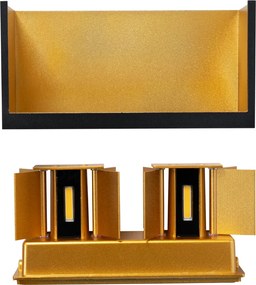 Lampa ścienna zewnętrzna czarna ze złotem w komplecie LED 4-światłowa IP54 - Edwin