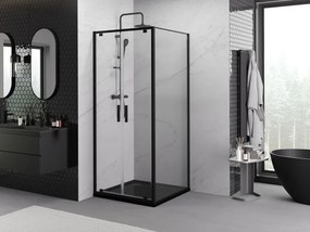Mexen Exo kabina prysznicowa uchylna 70 x 70 cm, transparent, czarna - 8182-070-070-70-00