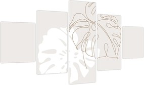 Obraz - Line art monstera N⁰2 (125x70 cm)