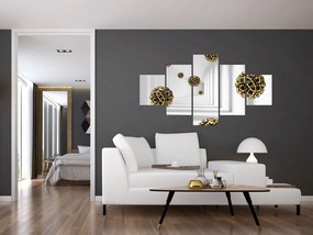 Abstrakcyjny obraz piłek do piłki nożnej (125x70 cm)