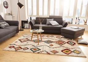 Dywan shaggy Nomadic Etno kremowy 80 cm x 150 cm