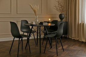 Okrągły czarny stół z 4 krzesłami H0-D06