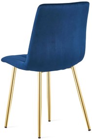 Granatowe krzesło tapicerowane glamour N9-W75