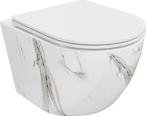 Mexen Lena miska wc Rimless z deską wolnoopadającą slim, duroplast, biała kamień - 30224094