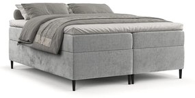 Szare łóżko boxspring ze schowkiem 140x200 cm Araya – Maison de Rêve