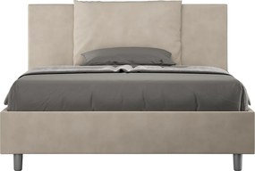 Łóżko bez stelaża tapicerowane 140x200 microfibra piaskowy Antea