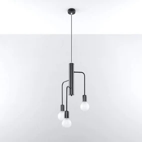 Żyrandol DUOMO 3M czarny SOLLUX  LIGHTING