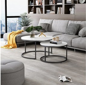 Zestaw stolików kawowych biały 77x40x40 montreal