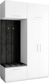 Masseno Garderoba REMA 150/240/60 cm Nowoczesna Szafa do Przedpokoju Biała