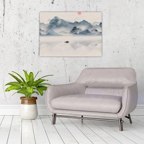 Obraz na szkle - Dolina Gór Błękitnych (70x50 cm)