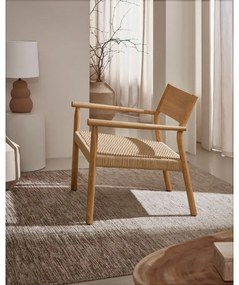Fotel z plecionką w jasnym naturalnym kolorze Yalia – Kave Home