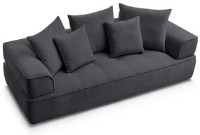 Ciemnoszara sofa z tkaniny szenilowej 237 cm Whesley – Bobochic Paris
