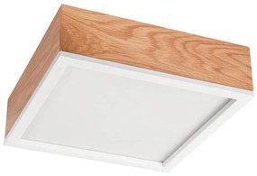 Lampa sufitowa OAK SQUARE 2xE27/15W/230V 31x31 cm dąb/biała