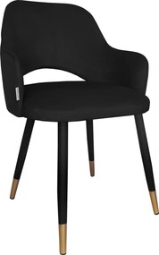 Krzesło Milano tkanina Welur noga metalowa : Kolor nogi - Czano-złota stożek, Kolor tkaniny - VELVET - MG19, Typ siedziska - Siedzisko stałe