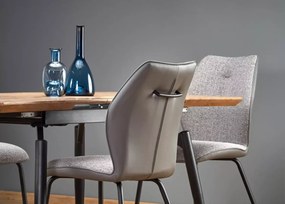 Nowoczesny rozkładany stół Cambridge 140-180 cm z blatem MDF w odcieniu dębu i metalowymi nogami