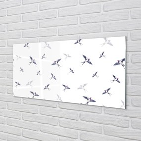 Panel Szklany Romantyczna Wizja Ptaków i Kwiatów