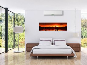 Obraz - Rybacy na jeziorze (170x50 cm)