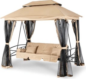 Huśtawka Ogrodowa CARMEN Beżowa/Czarna Nowoczesna