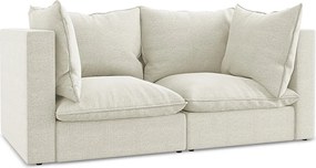 Modułowa sofa 2-osobowa - z tkaniny bouclé - piaskowy - MANAO