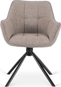 Krzesło Tapicerowane Obrotowe PEONY 2 Cappuccino Nowoczesne Loft