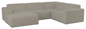 Jasnobrązowy narożnik z materiału bouclé (w kształcie litery U) Roxy – Scandic