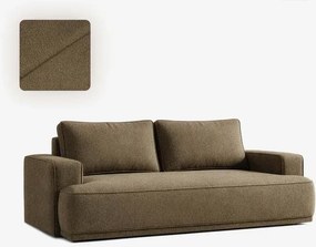 Sofa z Funkcją Spania CAMELIA Brązowa Boucle Nowoczesna