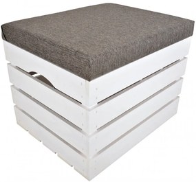 Pufa kufer skrzynia drewniana sosnowa siedzisko 50cm malowana biała